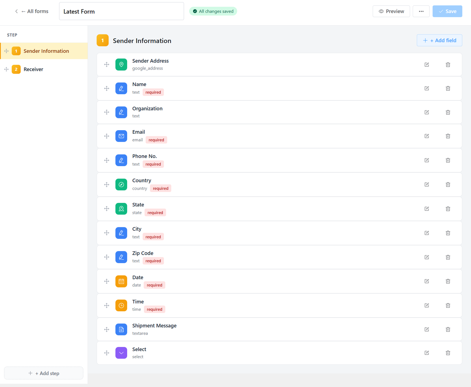Booking form builder